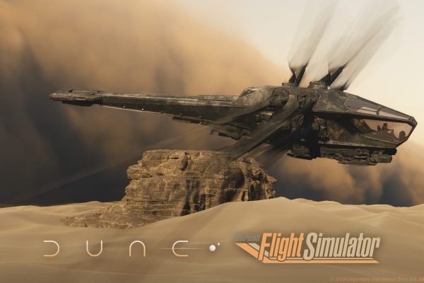 Полет на орнитоптере над дюнами Арракиса в виртуальной реальности через Microsoft Flight Simulator